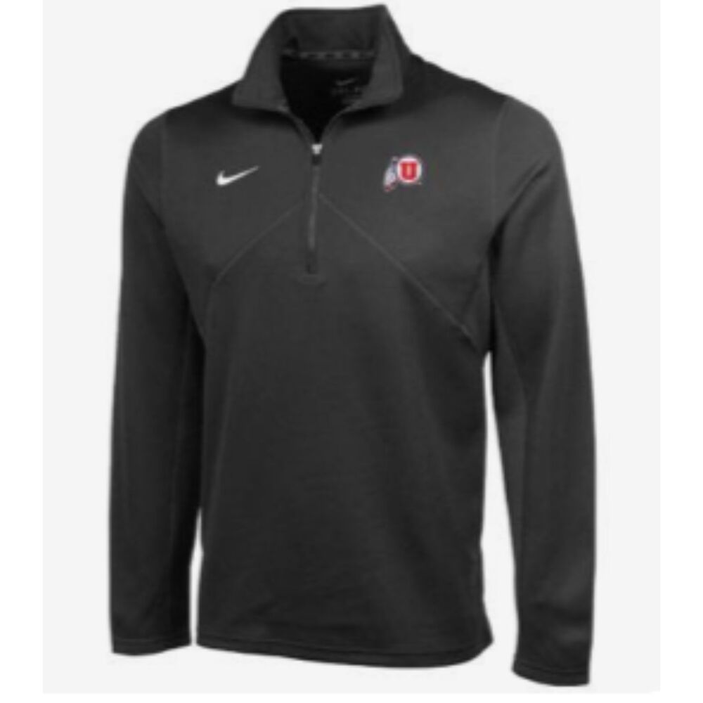 Nike Fordham Rams Black Dri-Fit 1/2 Zip Sweater Mesh Vented Underarms Long Slv M